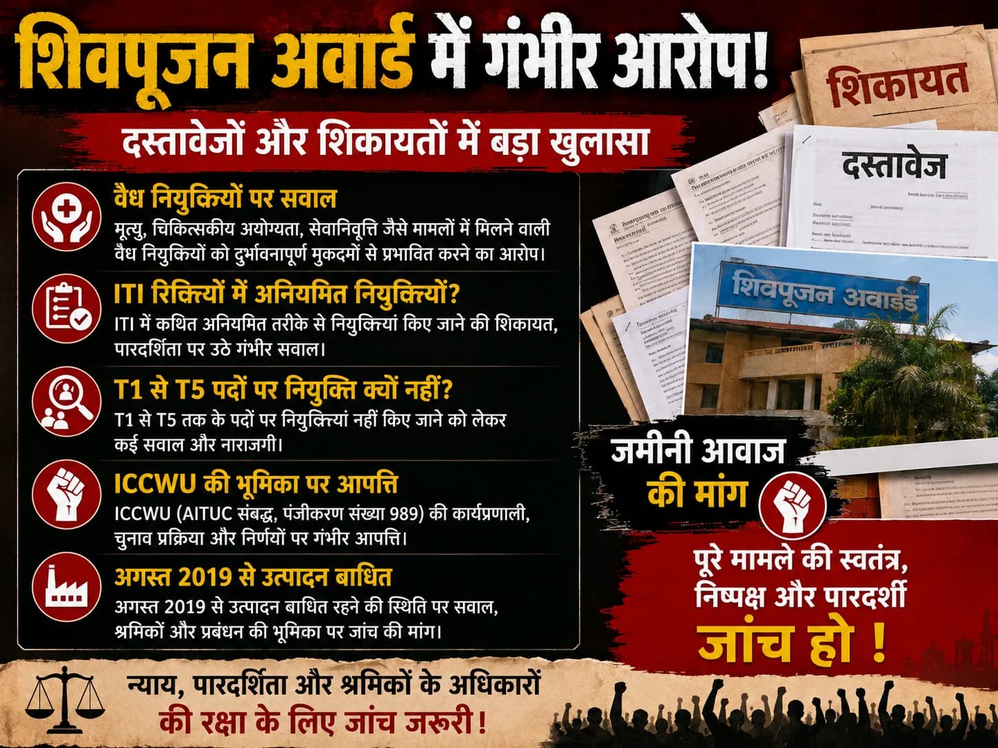 शिवपूजन अवार्ड में नौकरी का खेल? वैध नियुक्तियों से लेकर T1-T5 पदों तक जांच की जरूरत