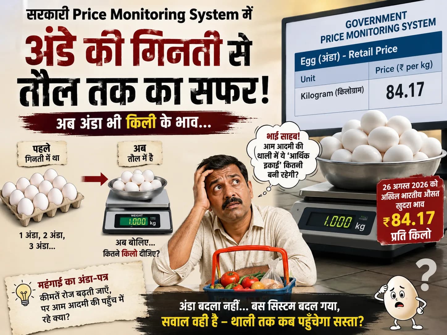 अब अंडा भी बिकेगा किलो में!