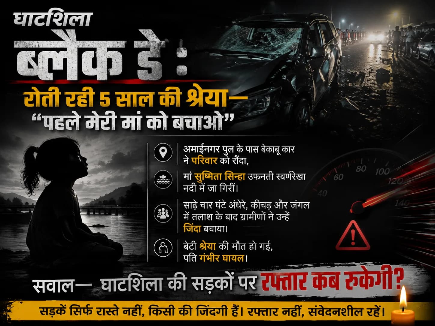 घाटशिला ब्लैक डे: कटे पैर को सीने से लगाए रोती रही 5 साल की श्रेया—"पहले मेरी मां को बचाओ"