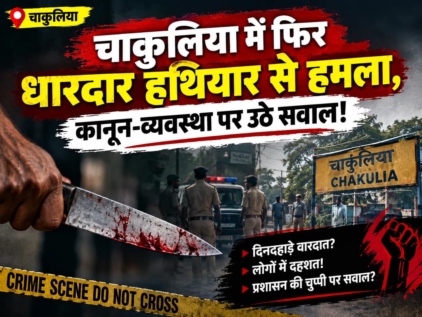 चाकुलिया में फिर धारदार हथियार से हमला, कानून-व्यवस्था पर उठे सवाल!