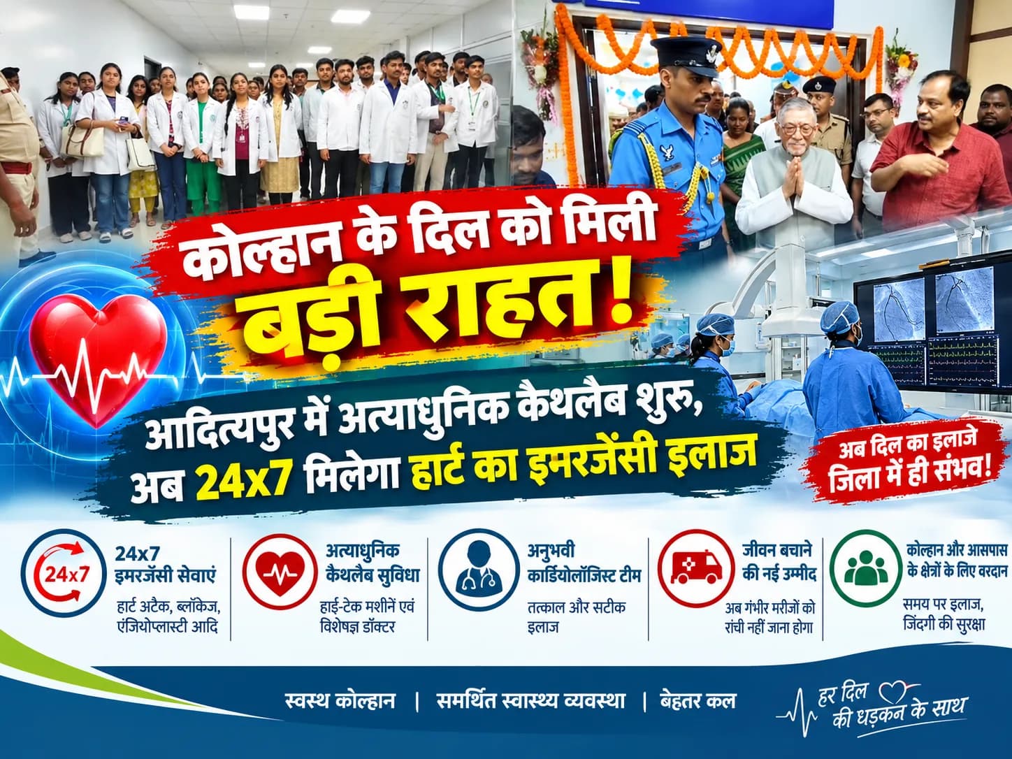 कोल्हान के दिल को मिली बड़ी राहत! आदित्यपुर में अत्याधुनिक कैथलैब शुरू, अब 24x7 मिलेगा हार्ट का इमरजेंसी इलाज