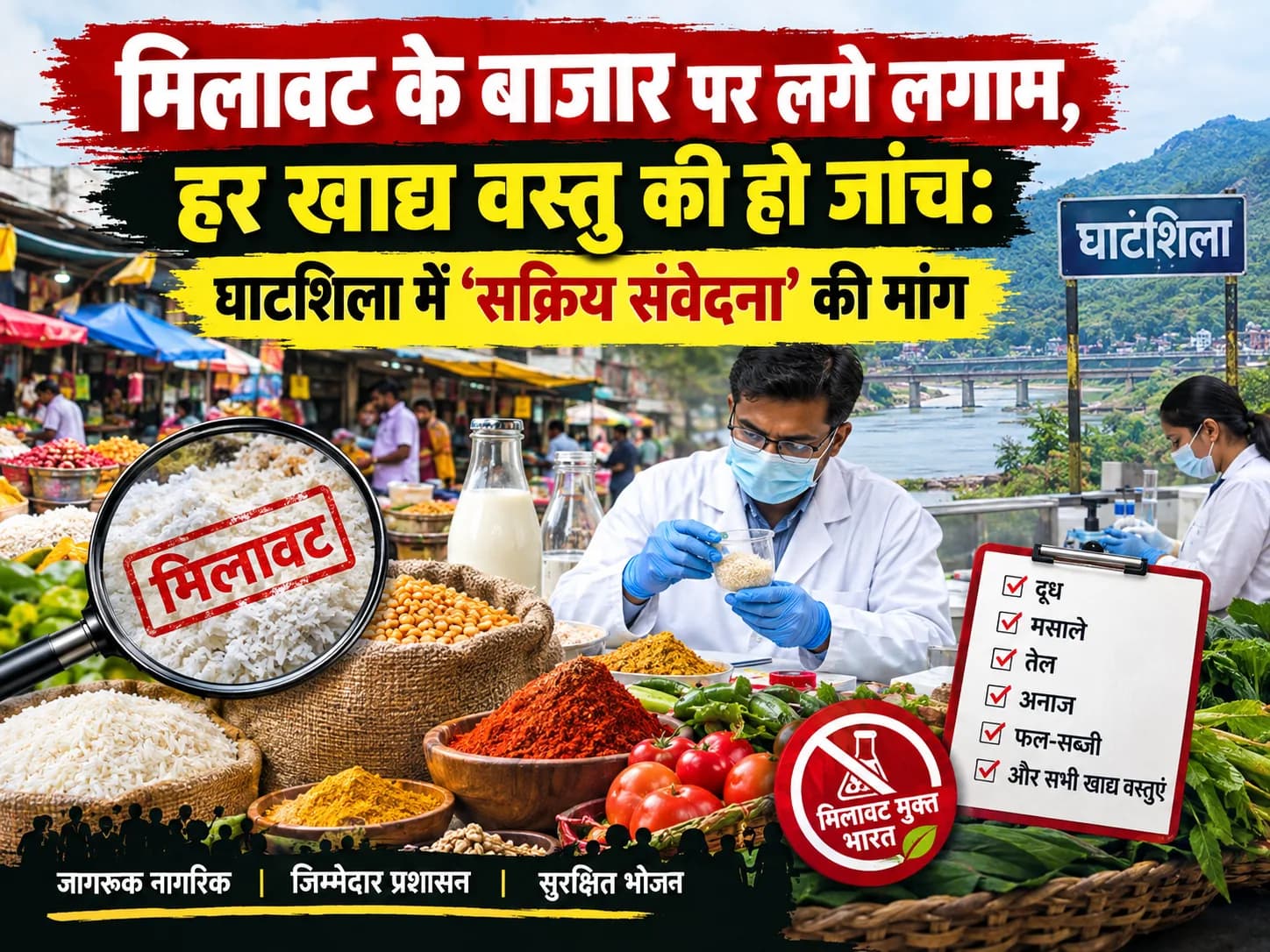मिलावट के बाजार पर लगे लगाम, हर खाद्य वस्तु की हो जांच: घाटशिला में 'सक्रिय संवेदना' की मांग